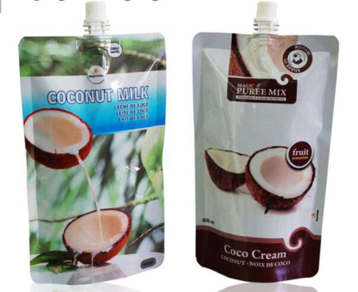 Custom Stand Up Plastic juice Pouch And Reusable Spout Pouch For Beverage