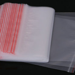 Transparent plastic zip/ziplock bag with colorful line