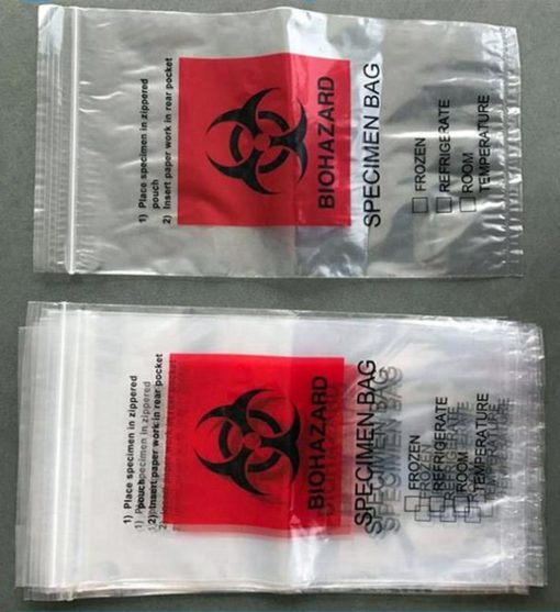 100% biohazard specimen bag/Lab use medical grade ziplock bag/Biohazard kangaroo specimen bag